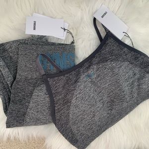 Gymshark Charcoal marl/Teal high waist flex set